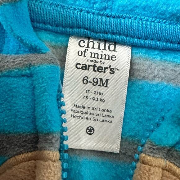 Carter’s fleece monkey hoodie, size 6-9M - Picture 4 of 5